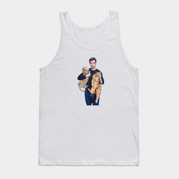 Nathan Fielder And His Cats Tank Top by The Prediksi 